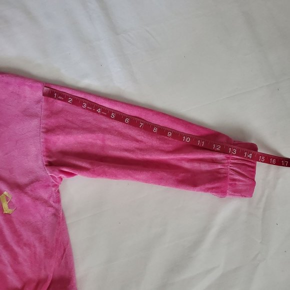 NWT Juicy Couture Kids Girls Philox Pink Velour Hoodie Pullover Sweatshirt Sz 7 - Picture 4 of 13